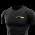 TITAN Performance T-Shirt - Black athletic tee with gold logo