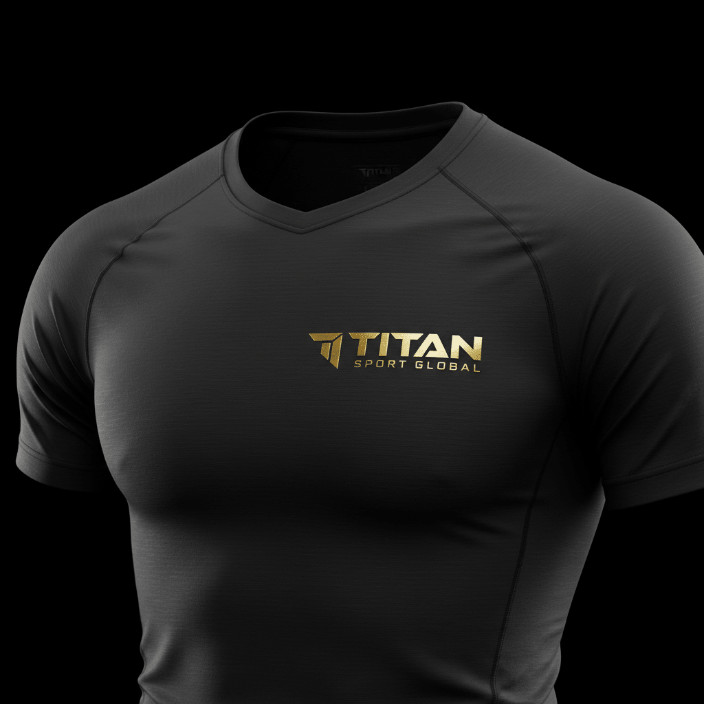 TITAN Performance T-Shirt - Black athletic tee with gold logo