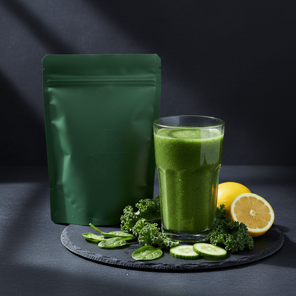 TITAN Protein Smoothie Powder – Green Detox, premium product photography