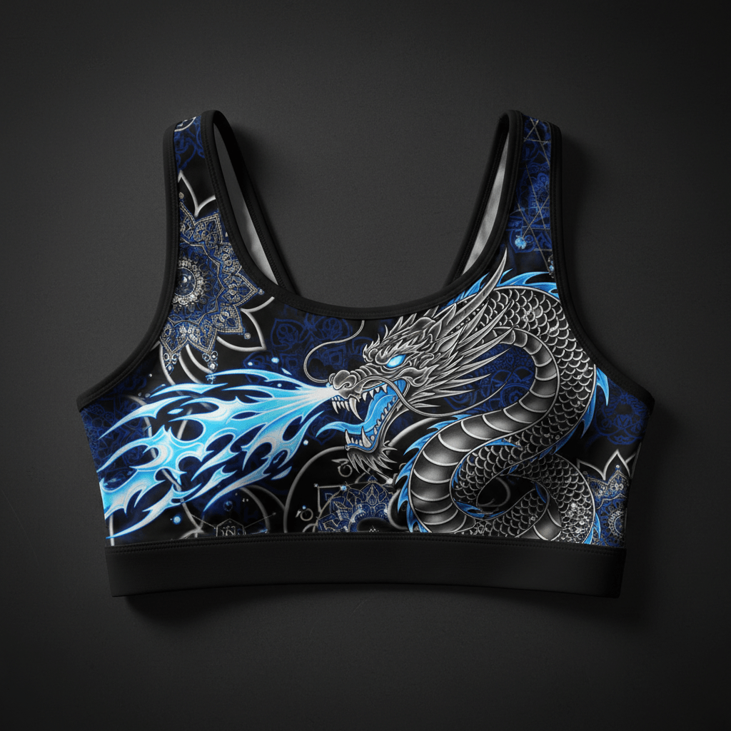 TITAN Crown Edition Women's Sports Bra — Dragon Empress Tattoo Art