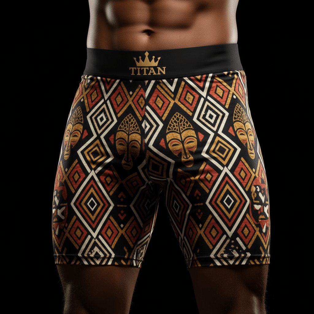 TITAN Congolese Kuba Kingdom Training Shorts Crown Edition