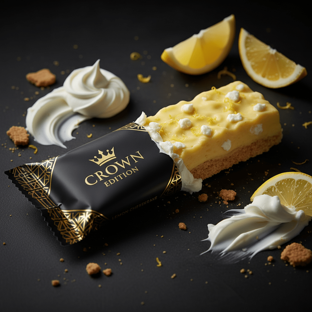 TITAN Lemon Cheesecake Protein Bar — Crown Edition matte black packaging