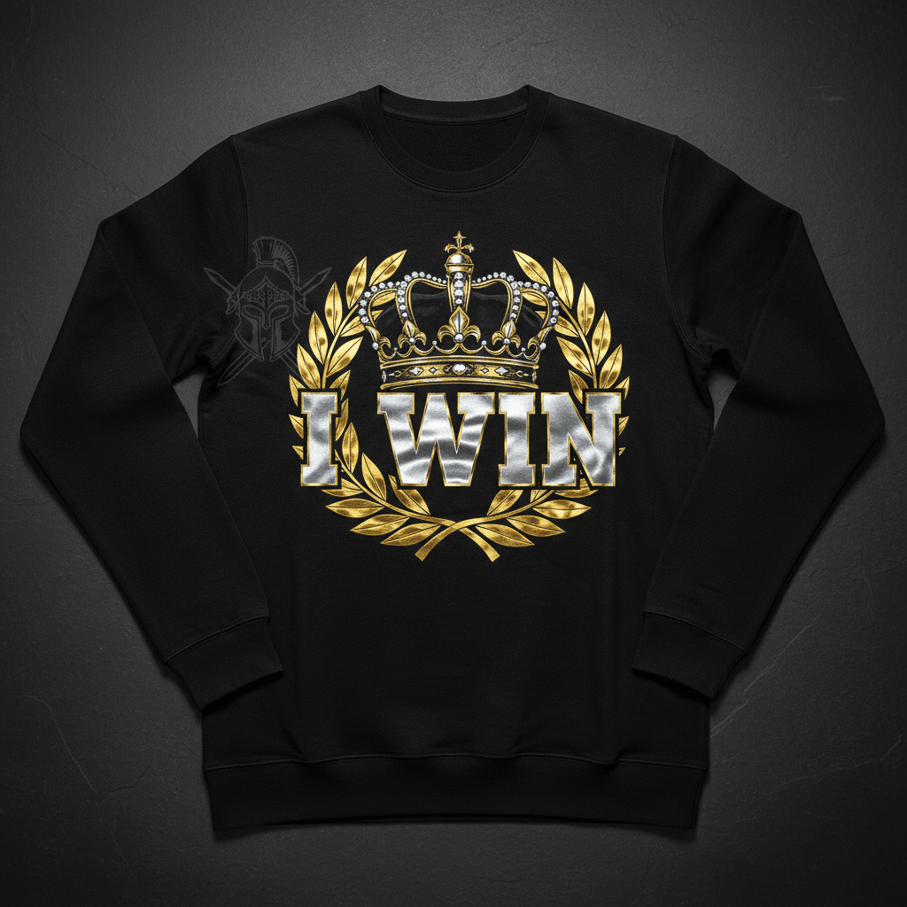 TITAN I Win Thermal Long Sleeve Victory Crown obsidian black chrome gold laurel warrior streetwear