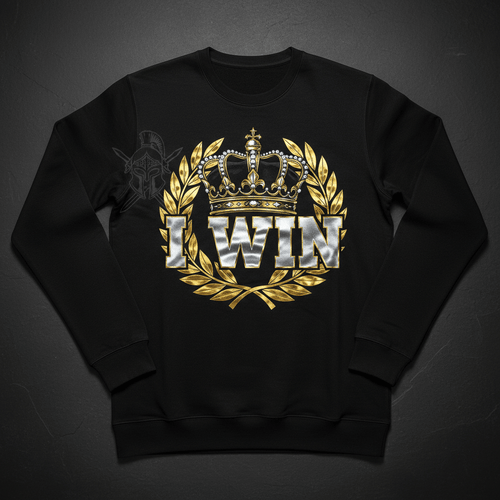 TITAN I Win Thermal Long Sleeve Victory Crown obsidian black chrome gold laurel warrior streetwear