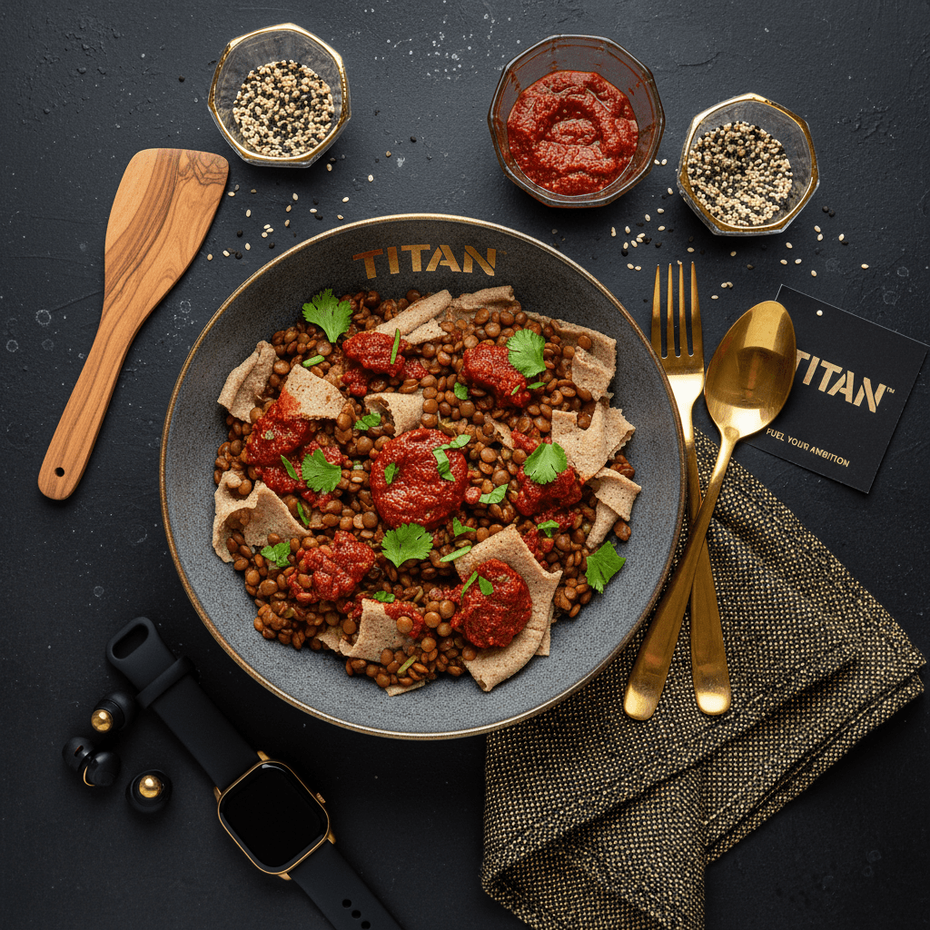 TITAN Eritrean Vegan Fit Fit Injera & Berbere Breakfast Bowl