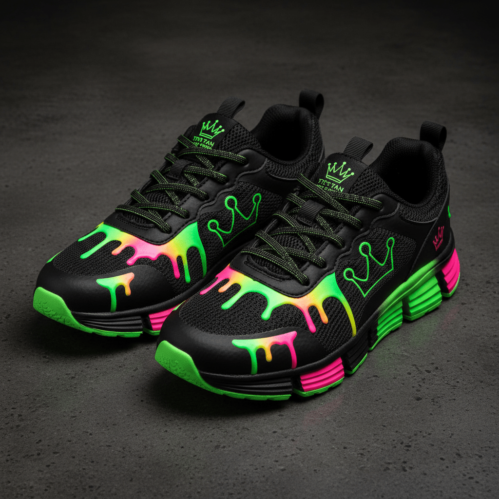 TITAN Women's Neon Drip Crown Training Shoes flat lay