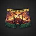 TITAN Golden Eagle Volcano Men's Boxer Briefs Crown Edition — anime eagle art on matte black
