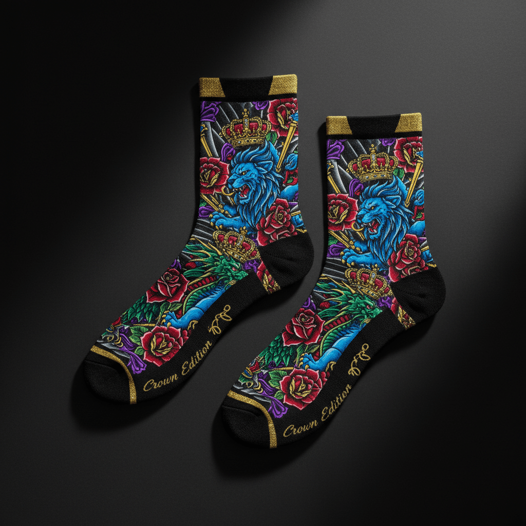 TITAN Crown Edition Tattoo Art Cycling Socks