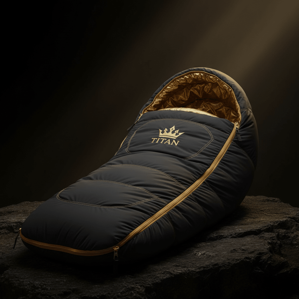 TITAN All-Season Extreme Cold Sleeping Bag Black & Gold