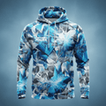 TITAN Men's Performance Hoodie — Arctic Camo icy blue geometric design