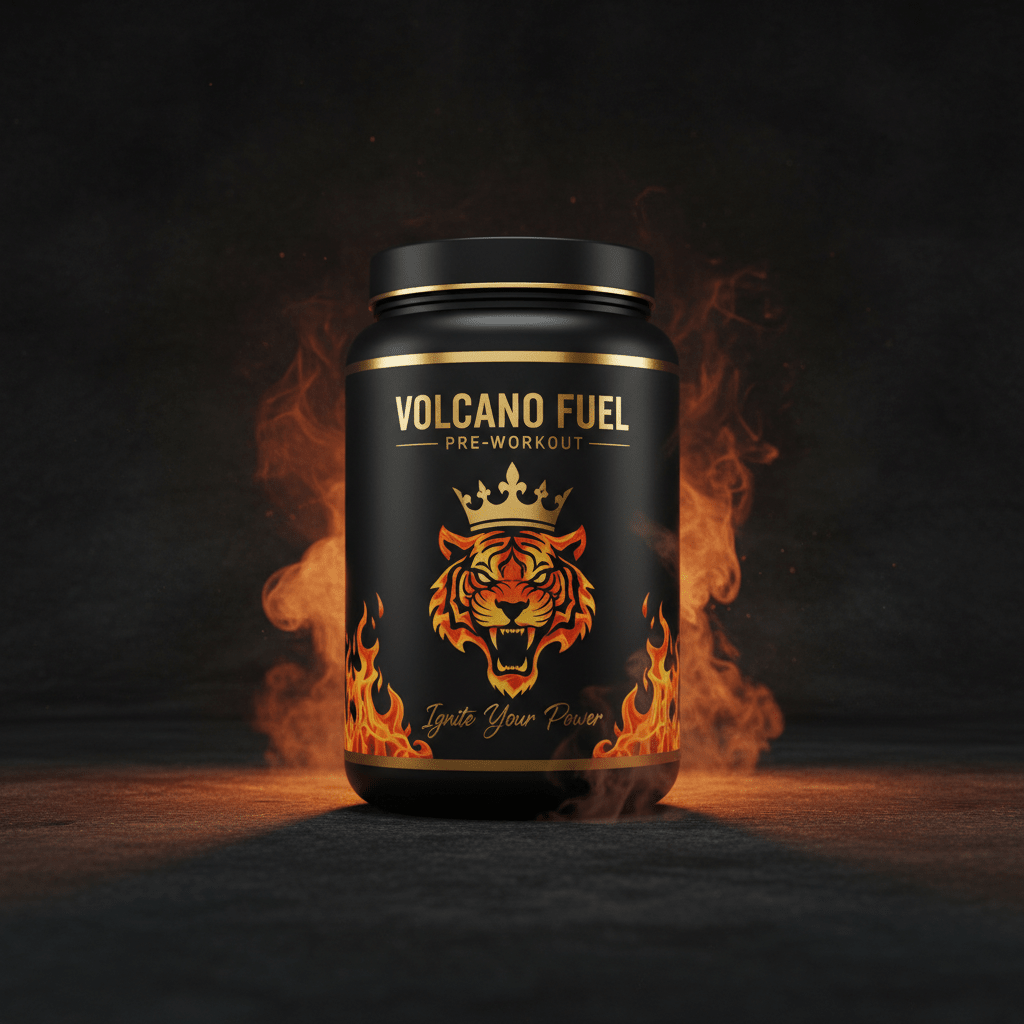 TITAN Pre-Workout Inferno Tiger Flame Crown Edition black orange gold tub