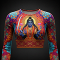 TITAN Women’s Kali Ma Warrior Goddess Long Sleeve Crop — Shakti Dark Edition