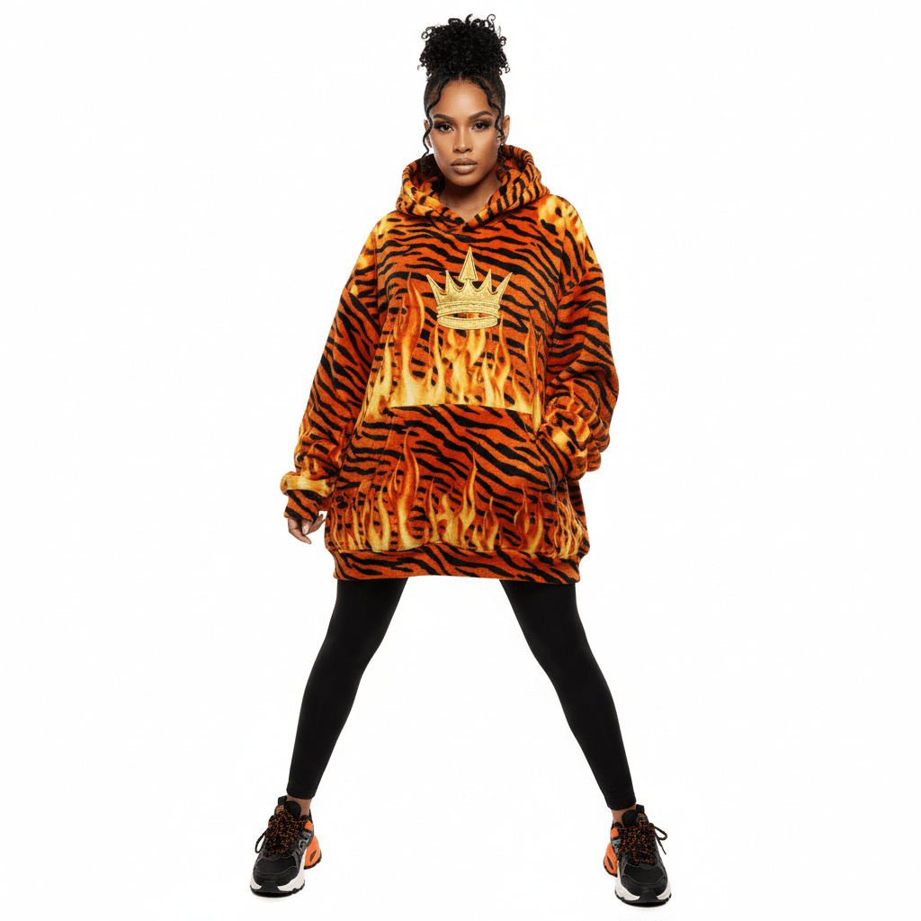 TITAN Tiger Flame Women’s Hoodie — Crown SWAG Edition