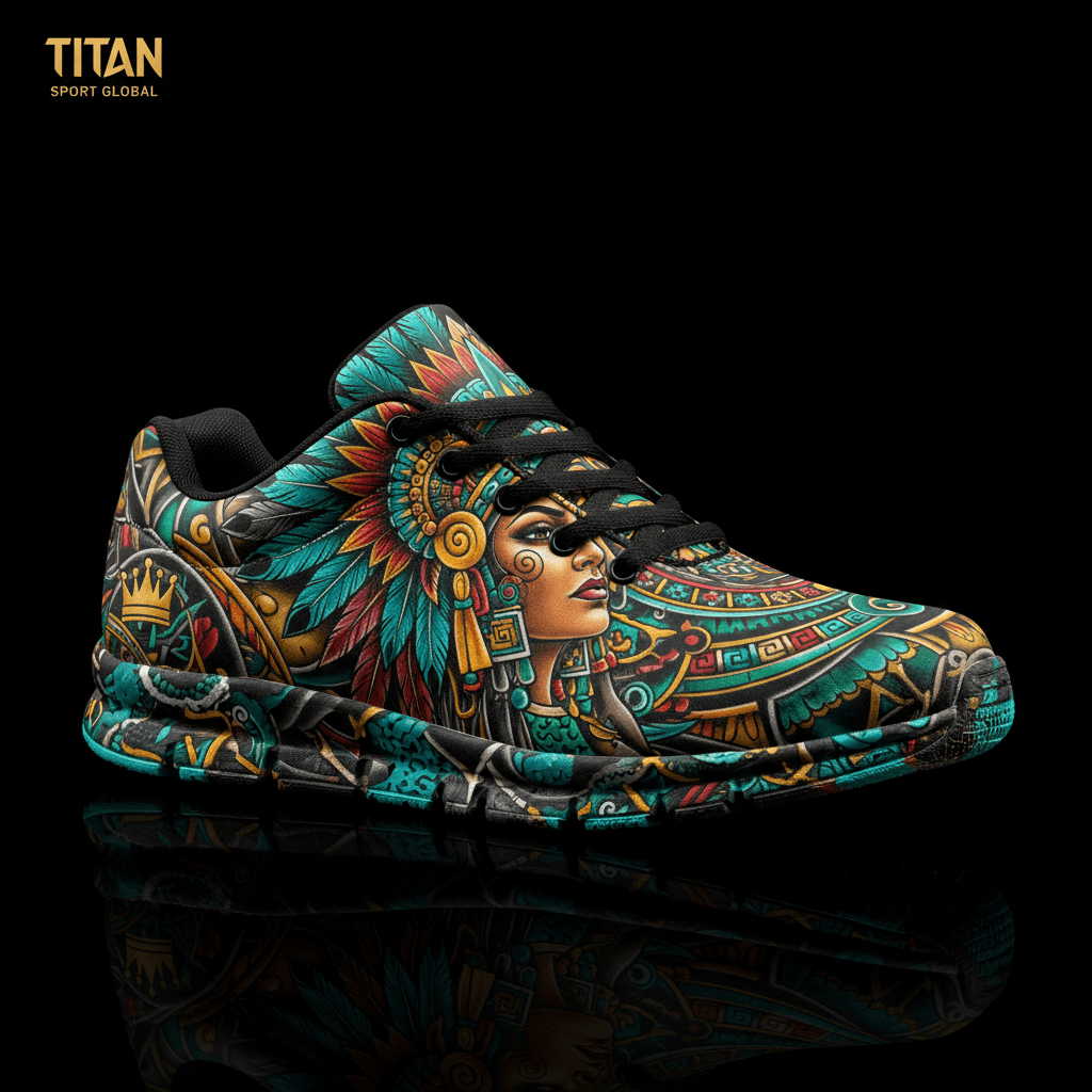TITAN Crown Edition Color Aztec Sun Goddess Women's Training Shoe Color Tattoo Art