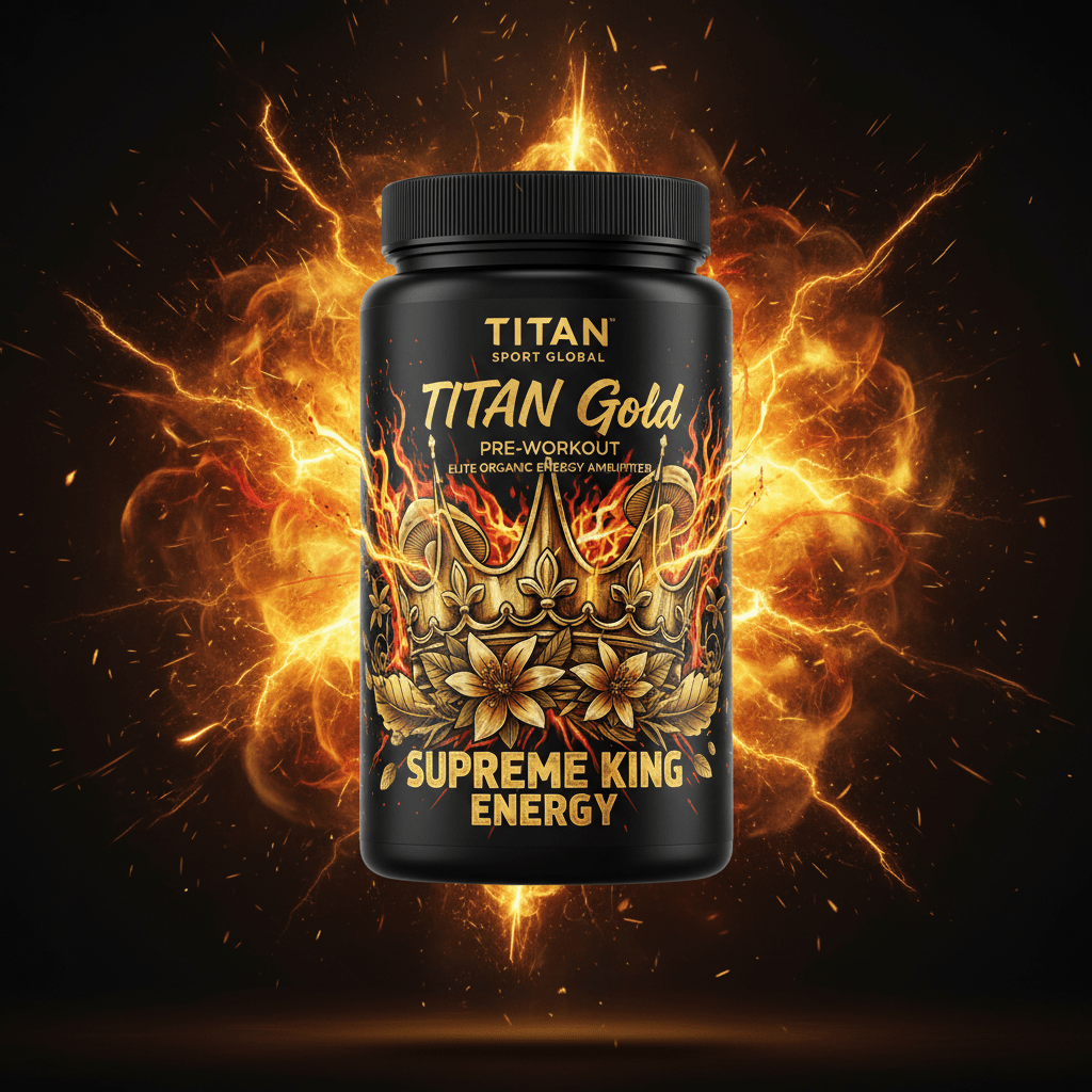 TITAN Gold Pre-Workout Elite - Organic Energy Amplifier supplement bottle