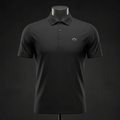 TITAN Golf Polo Shirt Vol 2 Crown Edition matte black gold crown logo left chest ghost mannequin athletic fit