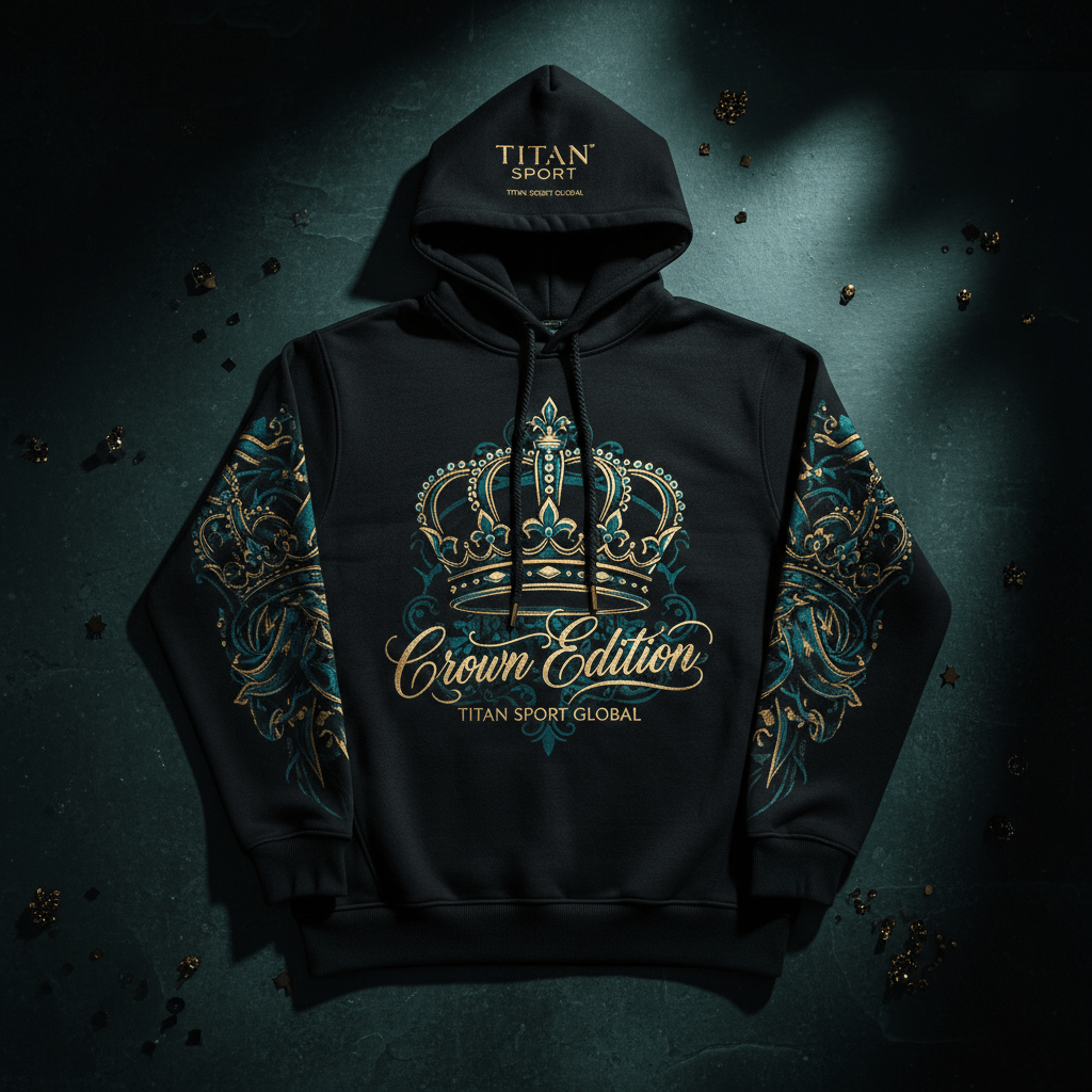 TITAN Men's Crown Edition Lounge Hoodie Deep Teal Gold