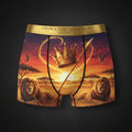 TITAN Savanna Queen Women's Cozy Boxer Shorts Crown Edition — anime savanna warrior queen art on matte black