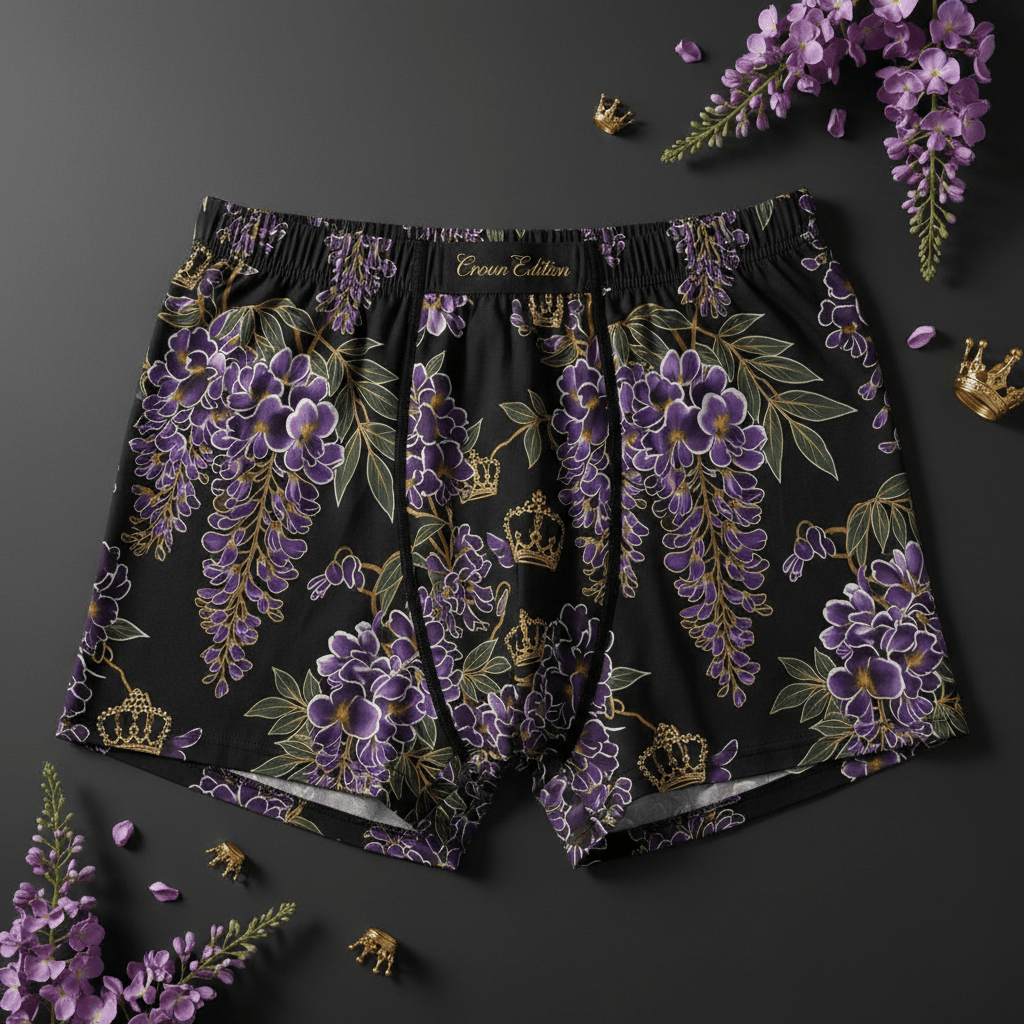 TITAN Women's Cozy Boxer Shorts Wisteria Queen Crown Edition