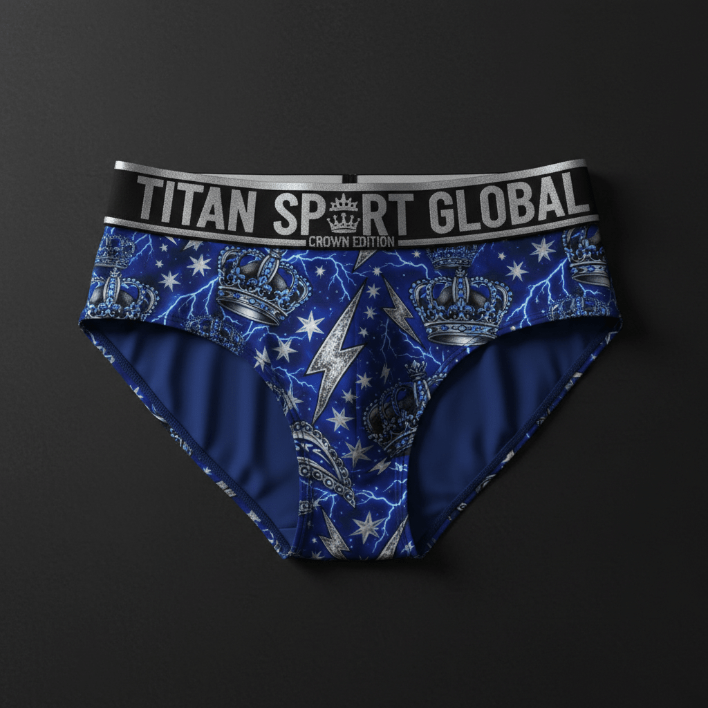 TITAN Crown Edition Women's Electric Storm Sport Briefs — Electric Blue & Silver
