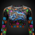 TITAN Women’s Neon Jaguar Lotus Storm Long Sleeve Crop — Itzamna Edition