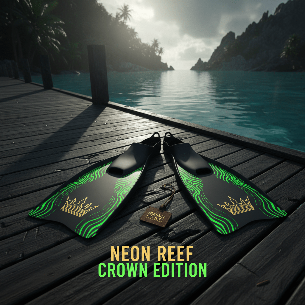 TITAN Off-Grid Swim Fins Neon Reef SWAG Edition