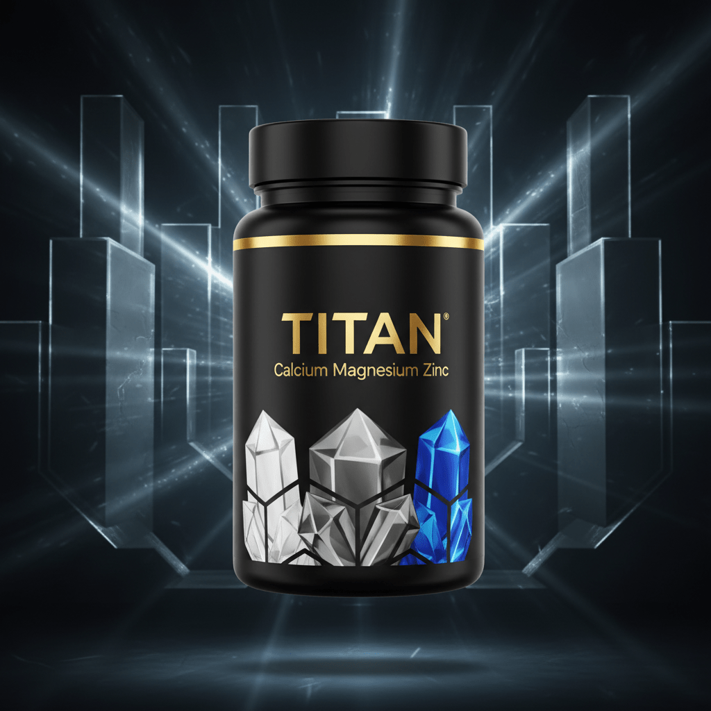 TITAN Calcium Magnesium Zinc supplement bottle