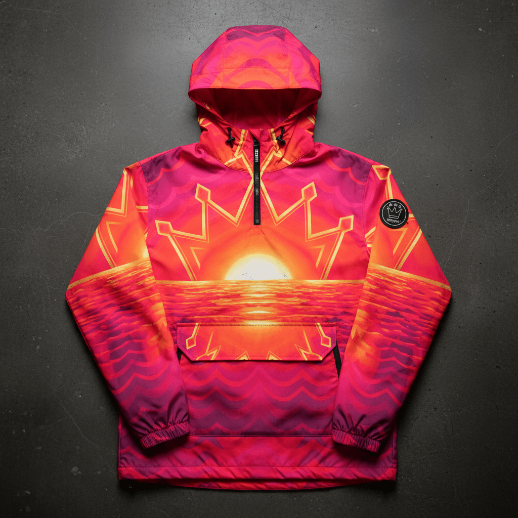 TITAN Men's Neon Sunset Crown Anorak — Golden Hour SWAG Edition