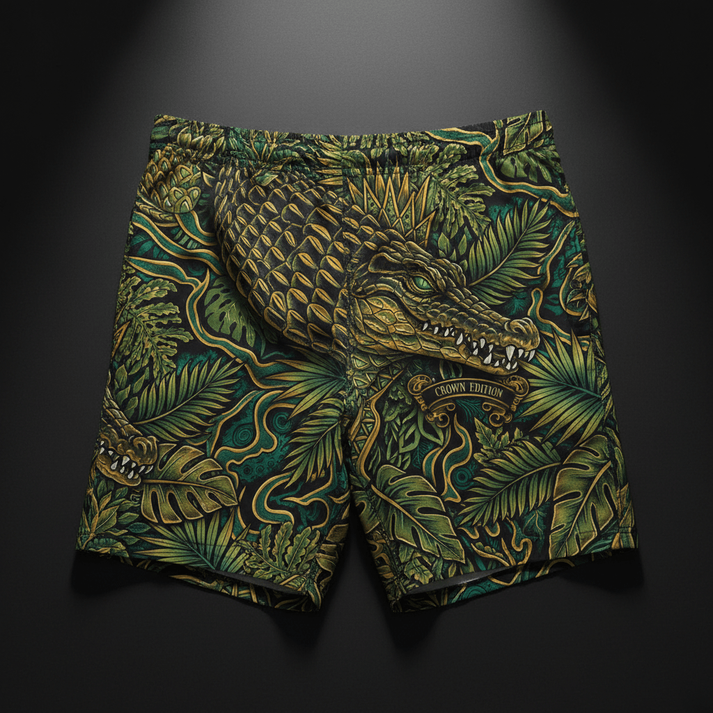 TITAN Men's Swim Trunks Crocodile King Crown Edition