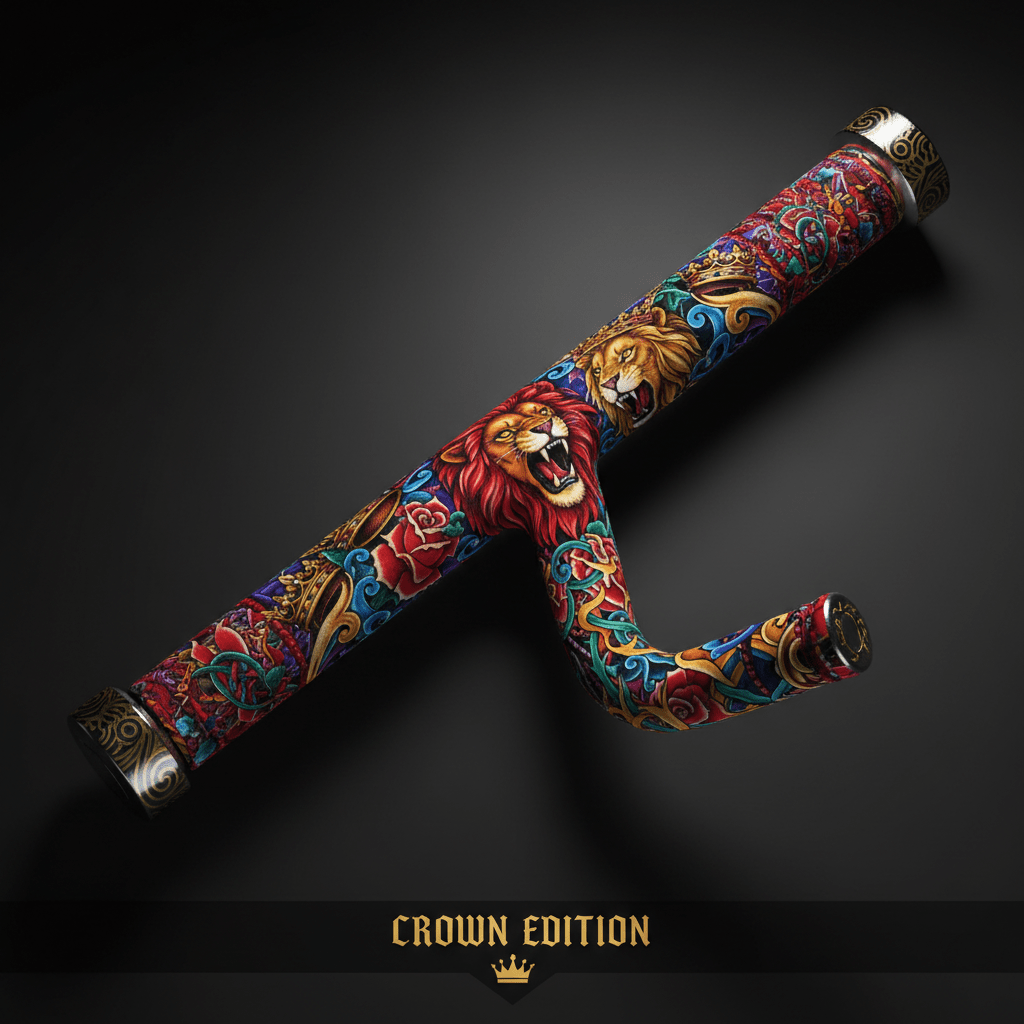 TITAN Crown Edition EZ Curl Bar — Crown Edition matte black and gold