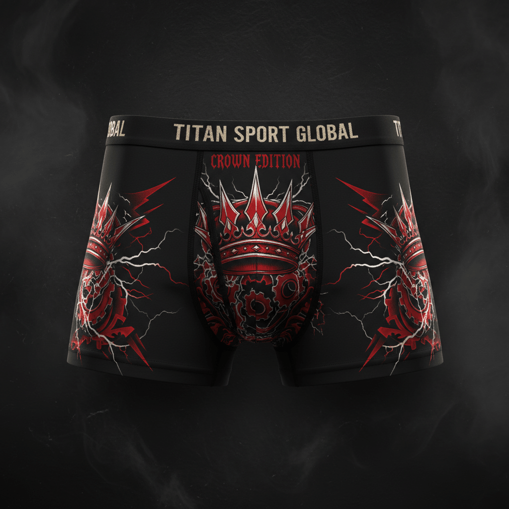 TITAN Men's Boxer Briefs Crown Edition Ruby Red Platinum