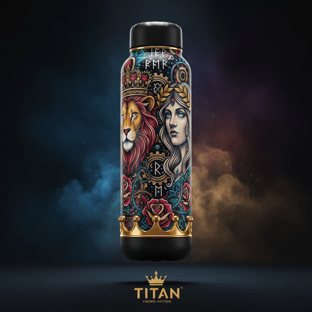 TITAN Water Bottle - Insulated Stainless Steel 32oz Crown Edition