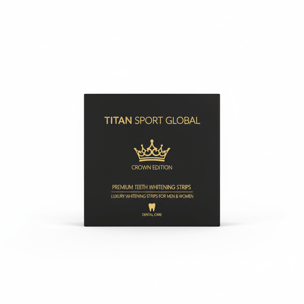 TITAN Crown Edition Natural Teeth Whitening Strips — matte black box