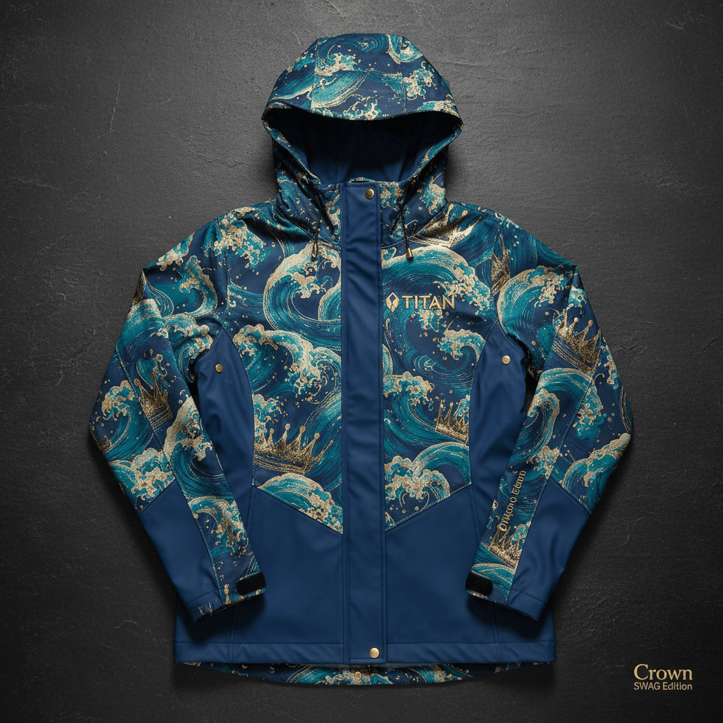 TITAN Women's Ocean Wave Crown Rain Jacket — Wave Queen SWAG Edition