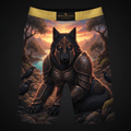 TITAN Spartan Wolf Thermopylae Men's Lounge Pants Crown Edition — wolf in Spartan armor at Thermopylae anime art on matte black