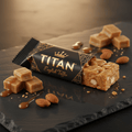 TITAN Vegan Protein Bar English Toffee Crown Edition — 20g protein premium product shot