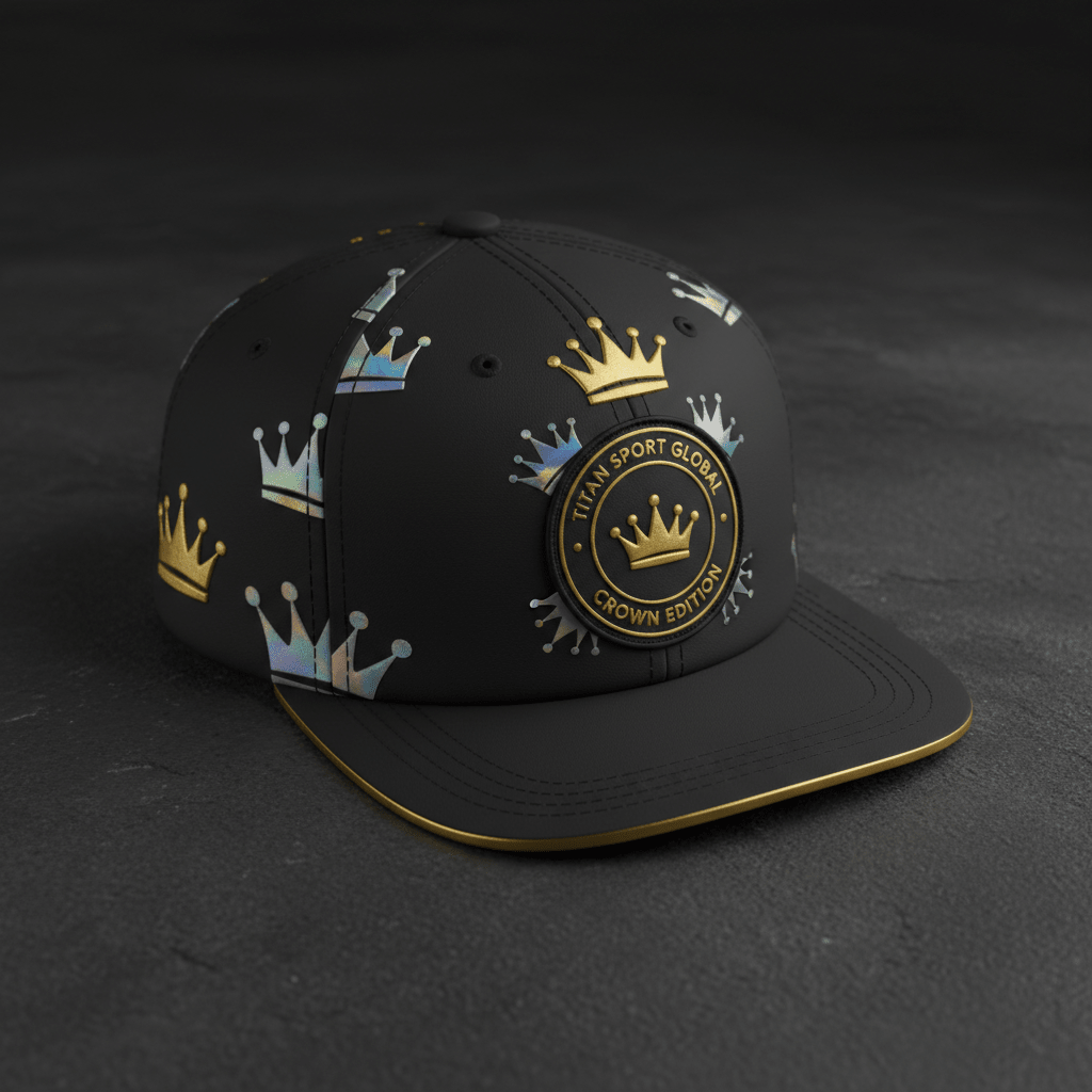 TITAN Crown Edition Cricket Fielding Cap Matte Black Gold