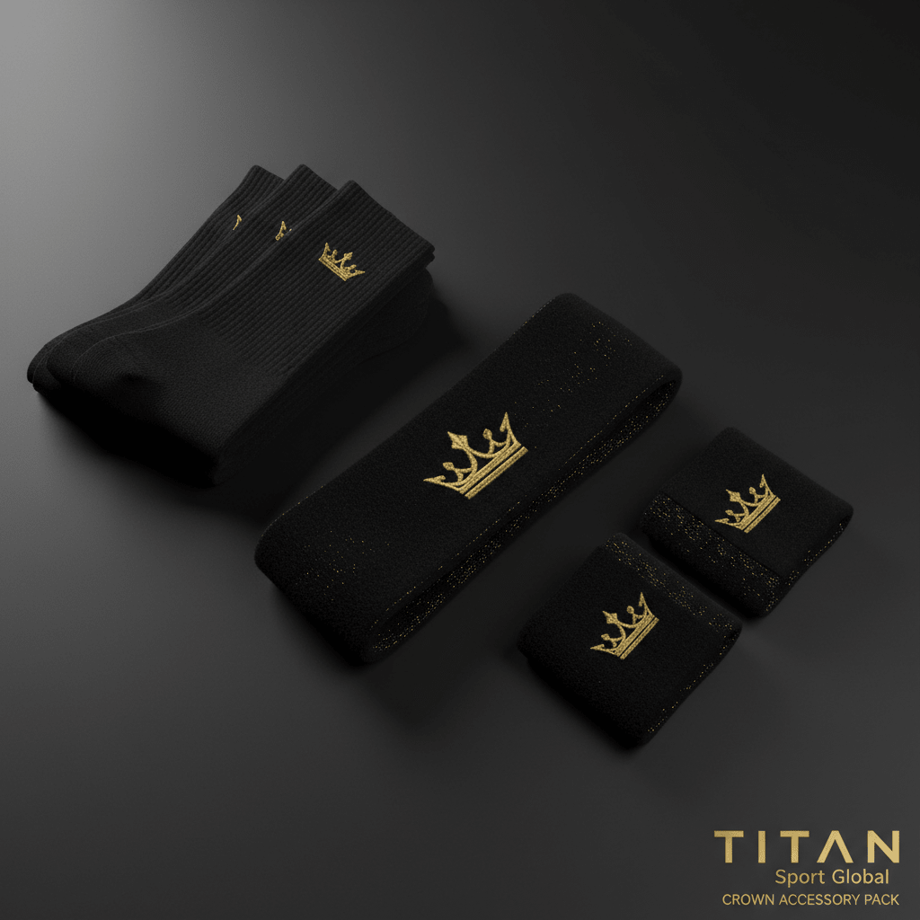 TITAN Crown Accessory Pack — Gold Crown Edition flat lay