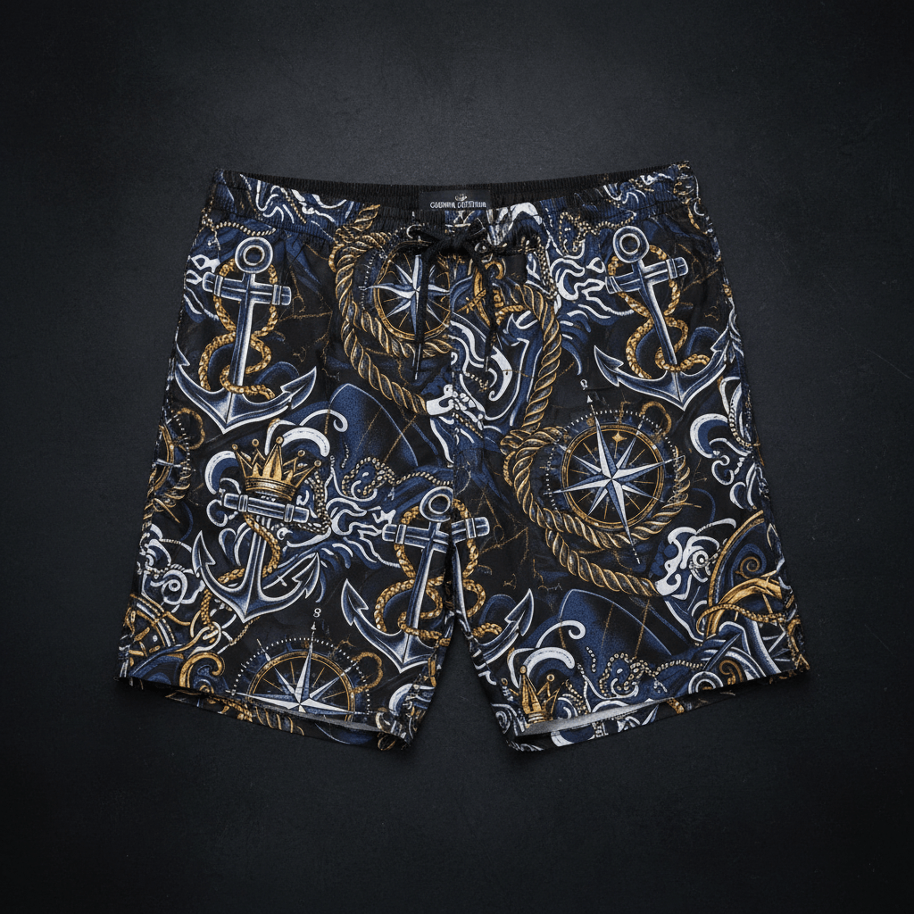 TITAN Men's Swim Trunks Nautical King Crown Edition