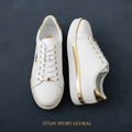 TITAN Women's Dress Sneaker White Gold Crown Edition