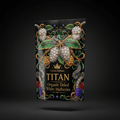 TITAN Organic Dried Mulberries — White, Crown Edition tattoo-style artwork