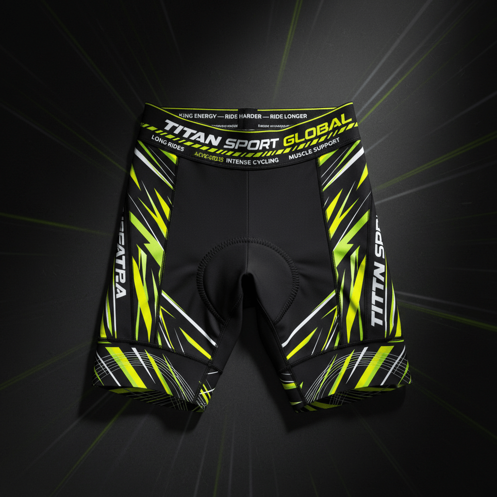 TITAN Padded Cycling Shorts — Aerodynamic Speed Lines Design