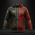 TITAN All-Over Print Zip-Up Hoodie - Crimson Split