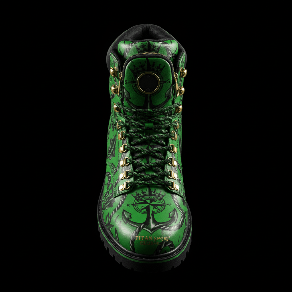 TITAN Hiking Boot — Anchor & Compass Bright Green Tattoo Edition
