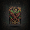 TITAN Organic Cacao Nibs — Raw, Crown Edition tattoo-style artwork