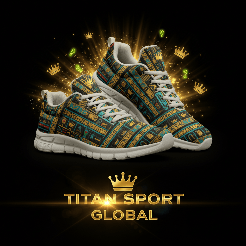 TITAN SPORT GLOBAL men's training shoes with Egyptian pharaoh crown pattern