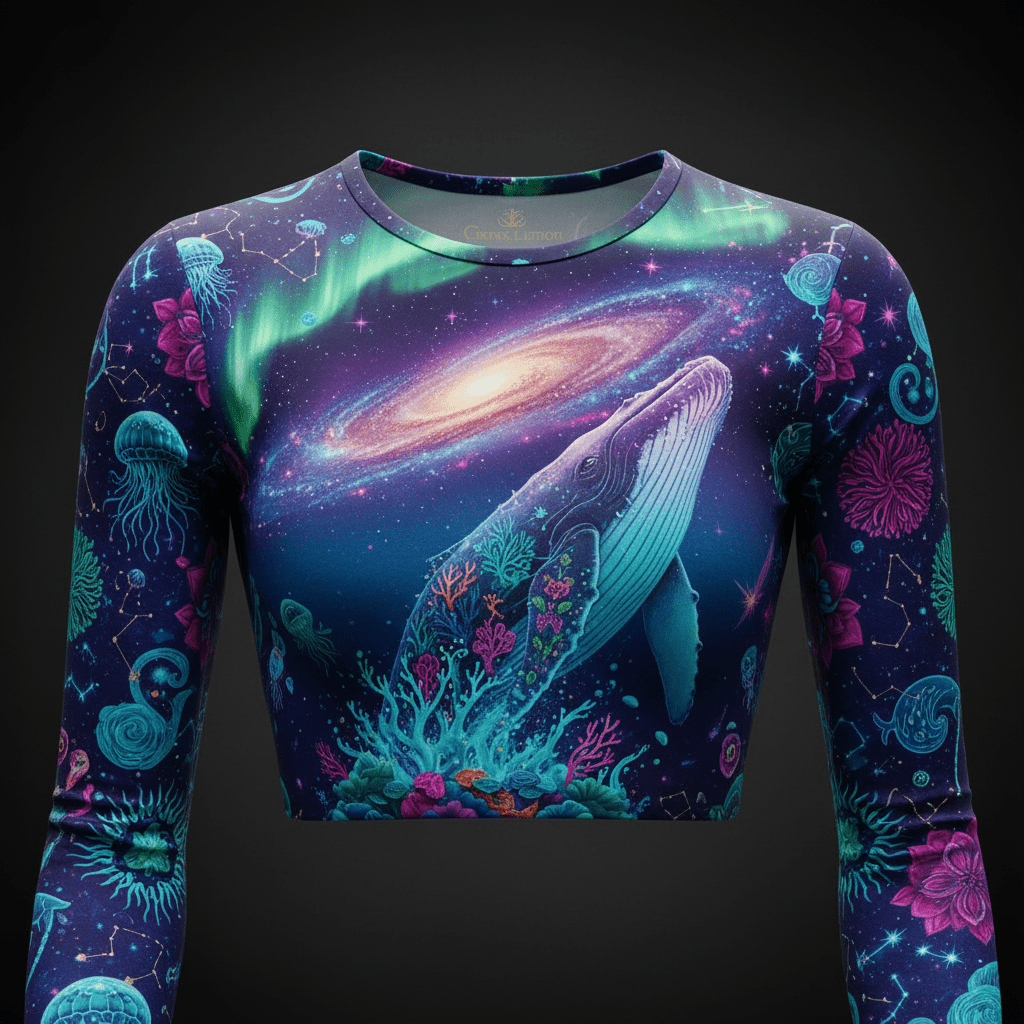 TITAN Women’s Storm Whale Cosmos Long Sleeve Crop — Leviathan Edition