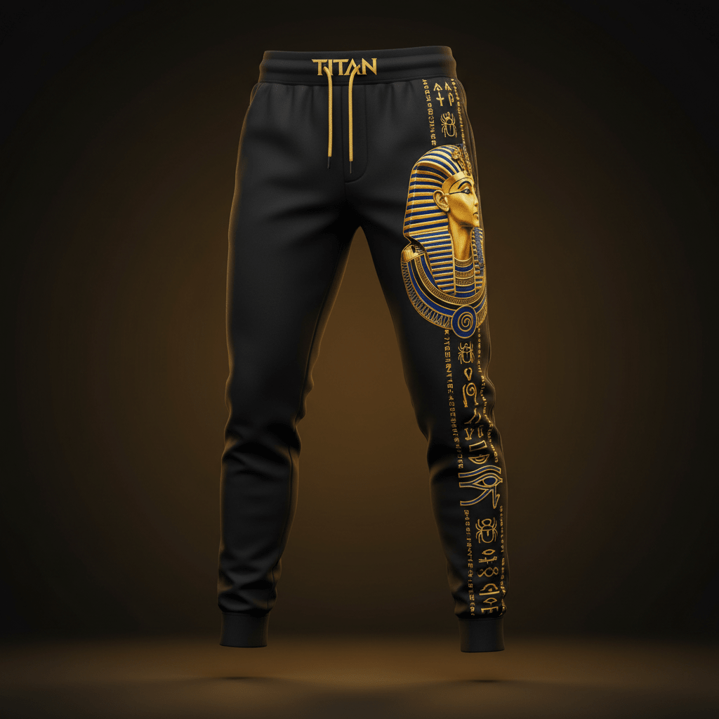 TITAN Elite Joggers Men's Black & Gold — Ancient Egyptian Pharaoh Edition