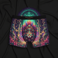 TITAN Aztec Goddess Women's Cozy Boxer Shorts Crown Edition — anime Aztec warrior art on matte black