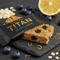 TITAN Oat & Seed Bar Blueberry Lemon Crown Edition — 10g protein blueberry lemon antioxidant vegan product shot